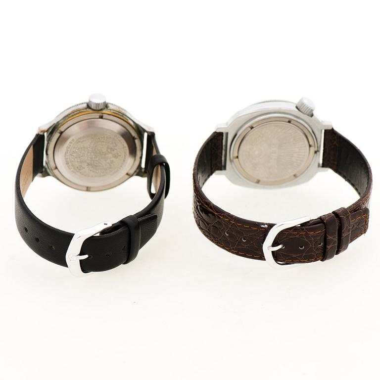 VOSTOK (Восток), Komandirskie, rannekelloja, 2 kpl, 40 mm.