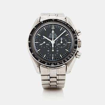 7. OMEGA, Speedmaster, chronograph, "Straight Writing", "Tachymeter Base 1000".