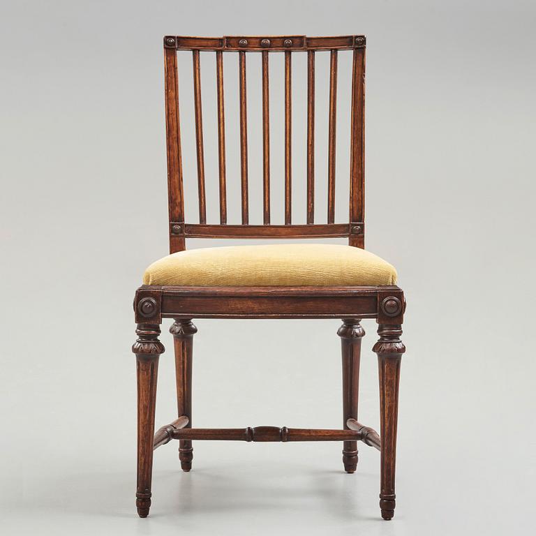 STOLAR, sex stycken, av Johan Erik Höglander (mästare i Stockholm från 1777), gustavianska.