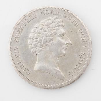 Karl XIV Johan, silvermynt, 1 riksdaler specie, 1838.