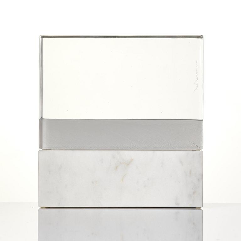 Jan Johansson, unik skulptur, slipat glas, Orrefors 1999.
