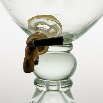 A glass punch bowl from the first half of the 20th century.