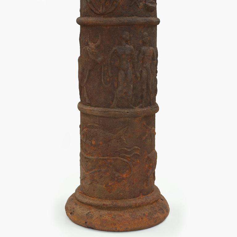 JOHANNES DAHL, a cast iron column with sundial, by Näfveqvarns Bruk, Sweden.