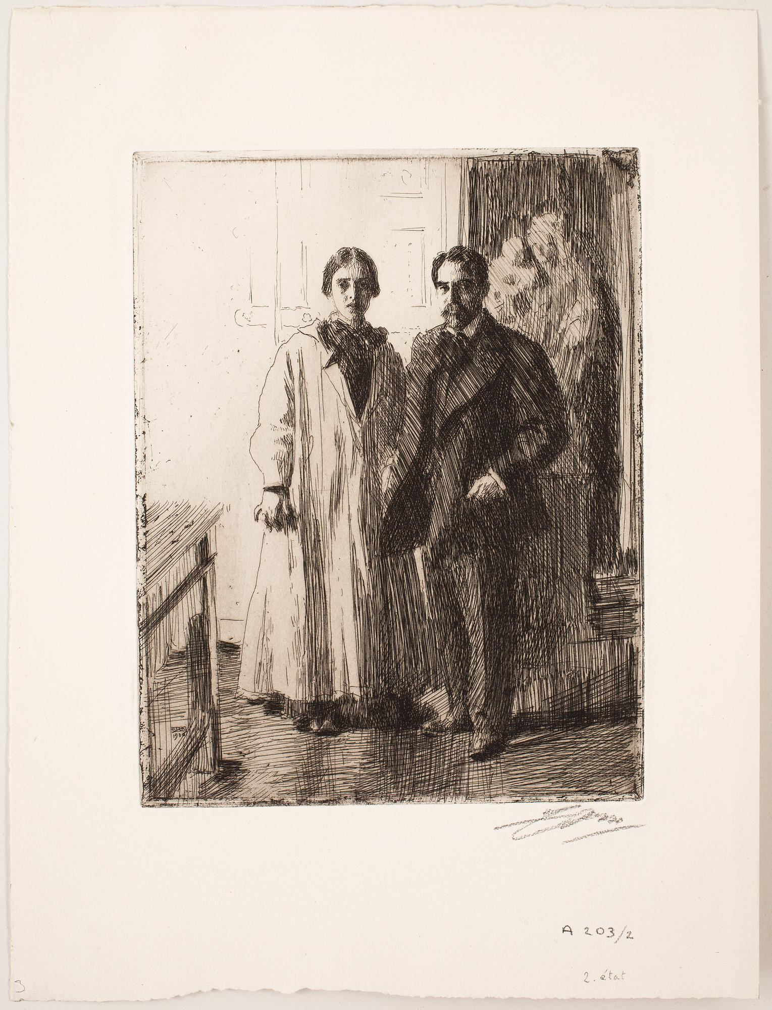 ANDERS ZORN, Etsning, utförd 1906, signerad med blyerts.