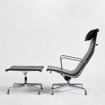 Charles & Ray Eames, fåtölj med fotpall, Aluminium group, modell "EA 316", Vitra, 2000-tal.