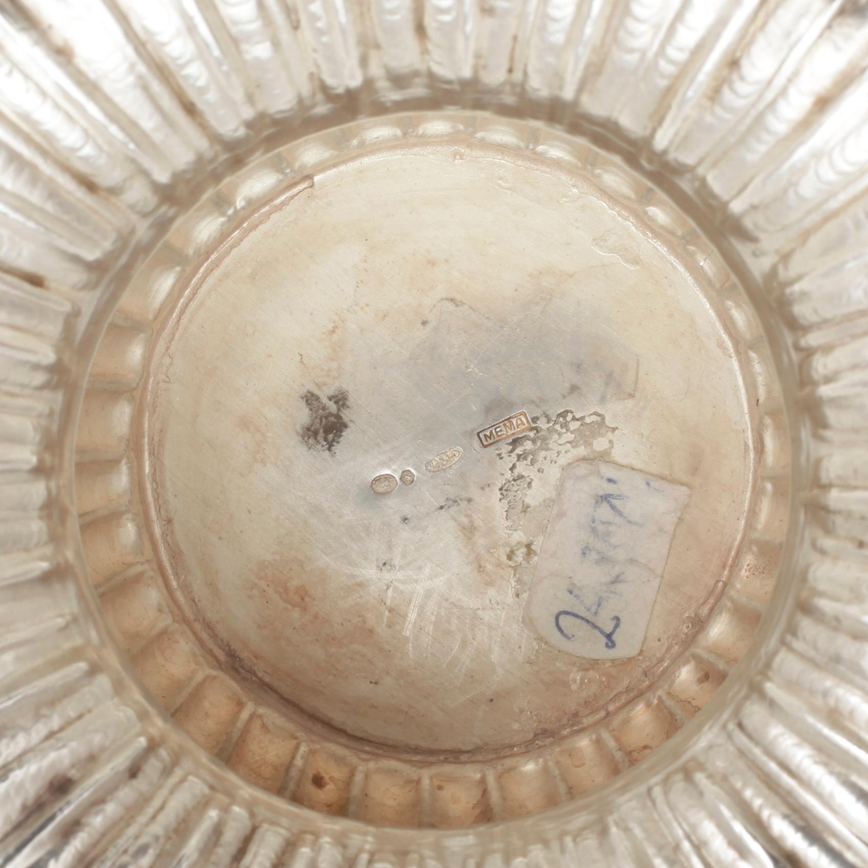 UPPSATSSKÅL, silver, importstämplad samt stämplad Mema, Eskilstuna, 18/1900-tal. Vikt ca 1033g.