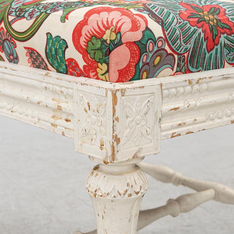 A pair of Gustavian stools, late 18th century.