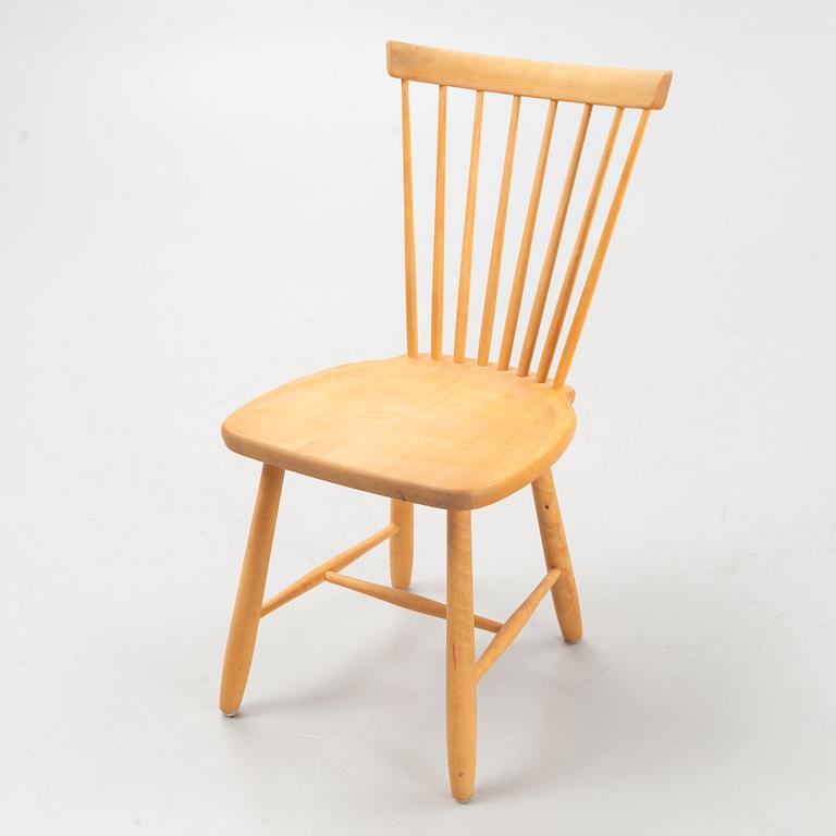 Carl Malmsten, seven "Lilla Åland" chairs, including Stolab, Sweden, 1997 and older.