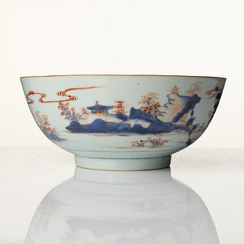 Tallrikar, nio stycken, kompaniporslin. Qingdynastin, Qianlong (1736-95).