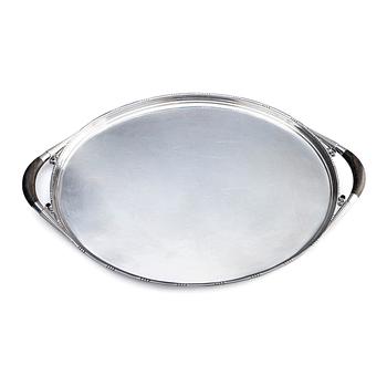 Johan Rohde, a large 830/1000 silver tray "Cosmos", Georg Jensen, Copenhagen 1919.