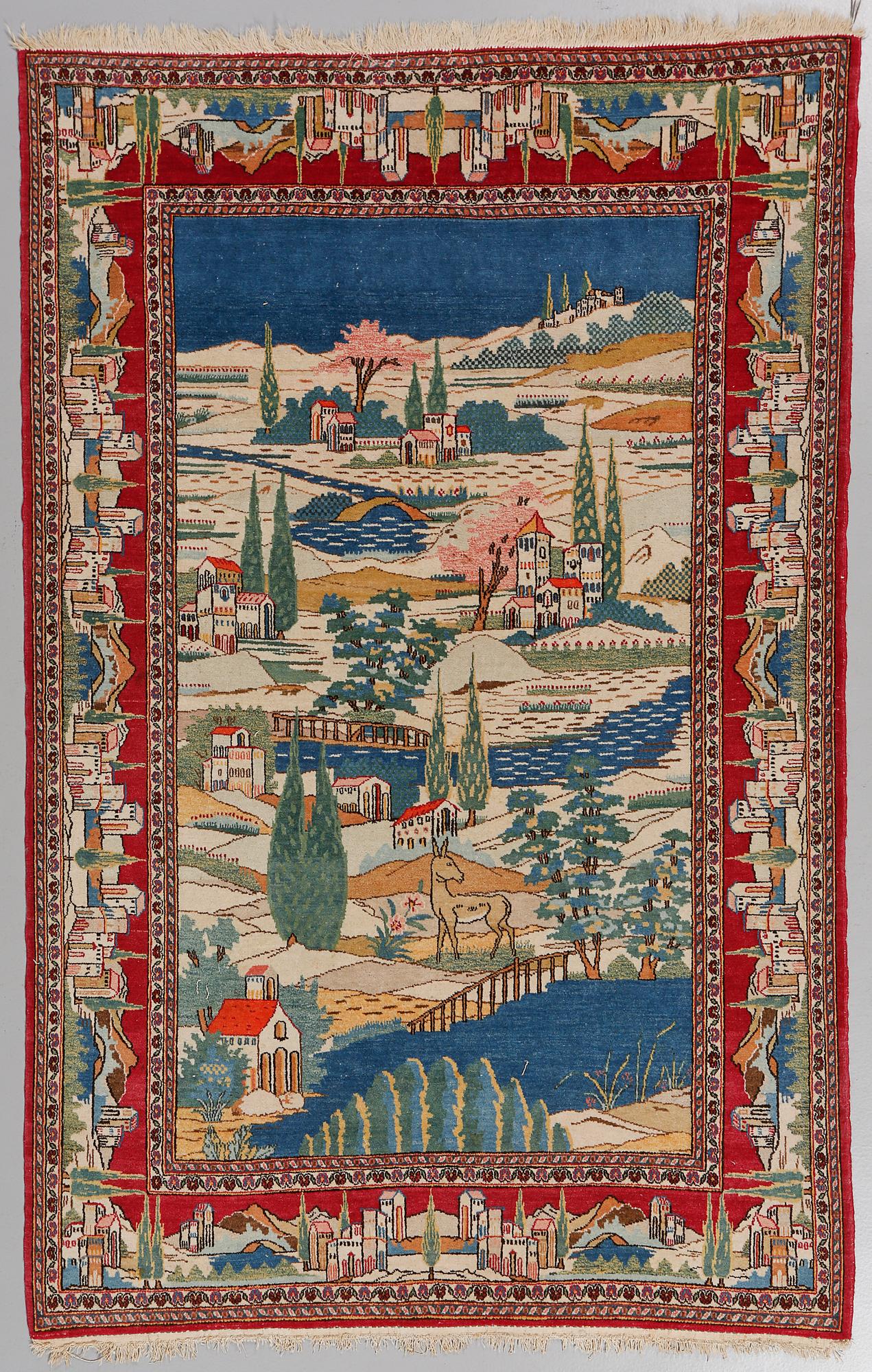 Matta, keshan, old/semiantik, 204 x 132 cm.