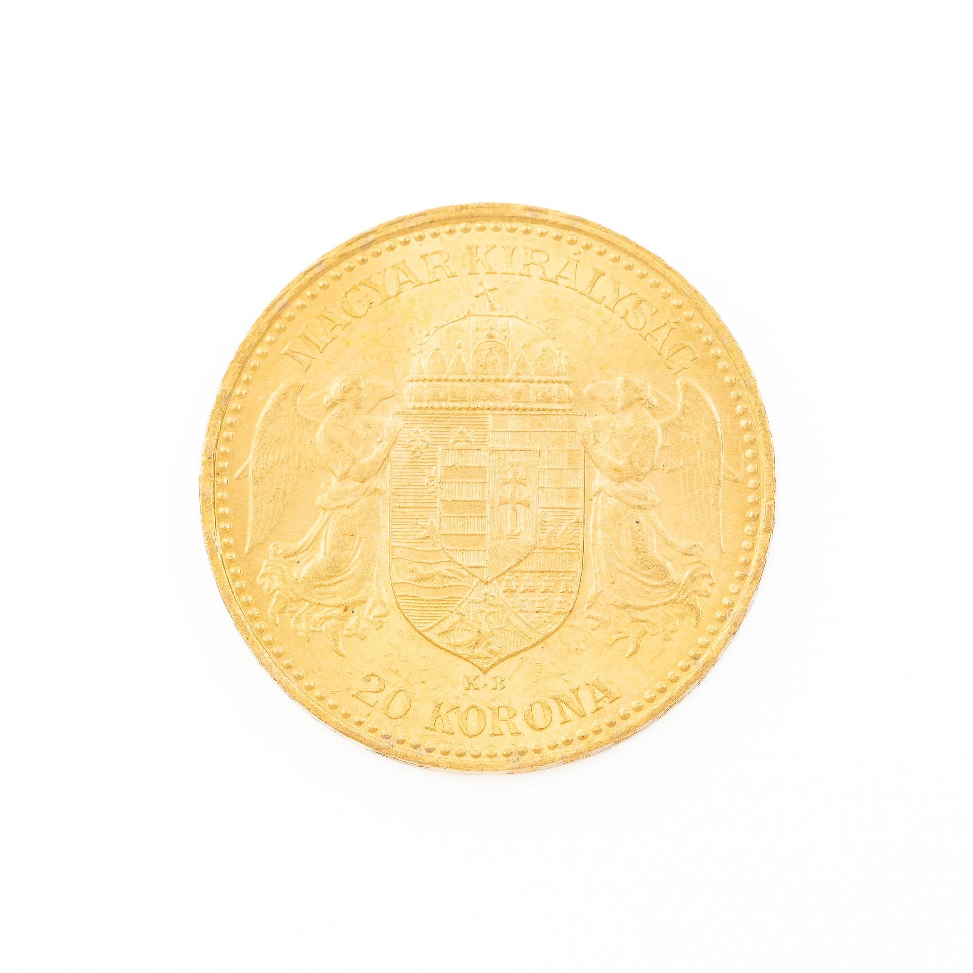 Gold coin, Hungary, 20 Korona, 1892.