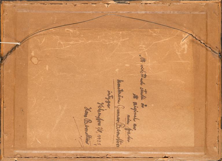 Gunnar Berndtson, a pencil drawing, unsigned, certificate a tergo.
