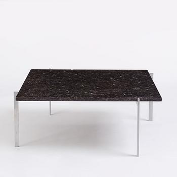 Poul Kjaerholm, a 'PK61' labradorite/larvikit stone top sofa table, edition E Kold Christensen, Denmark, early 1960s.