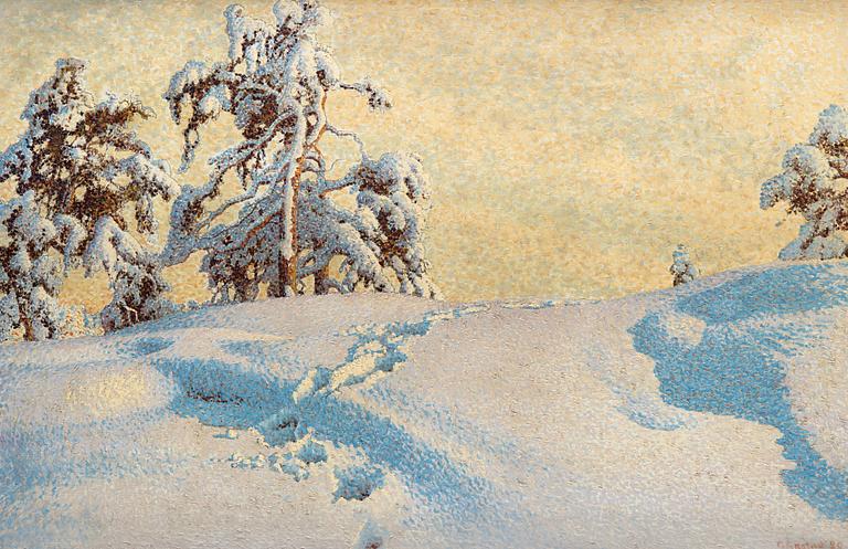 Gustaf Fjaestad, Traces in the snow.