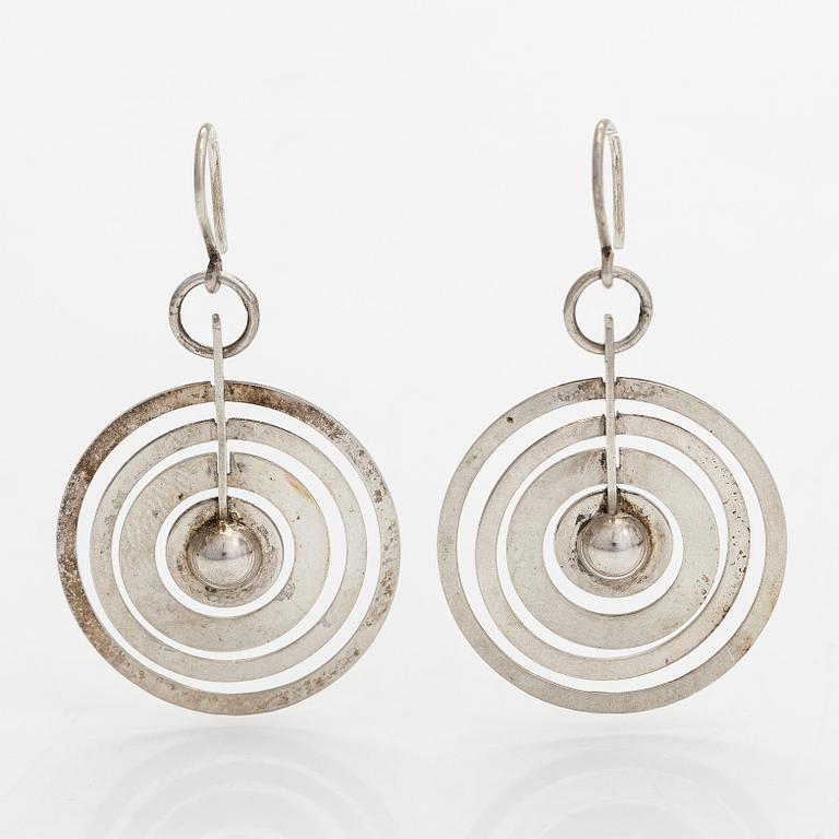 Tapio Wirkkala, A pair of sterling silver earrings 'Silver moon'. Westerback, Helsinki 1972.