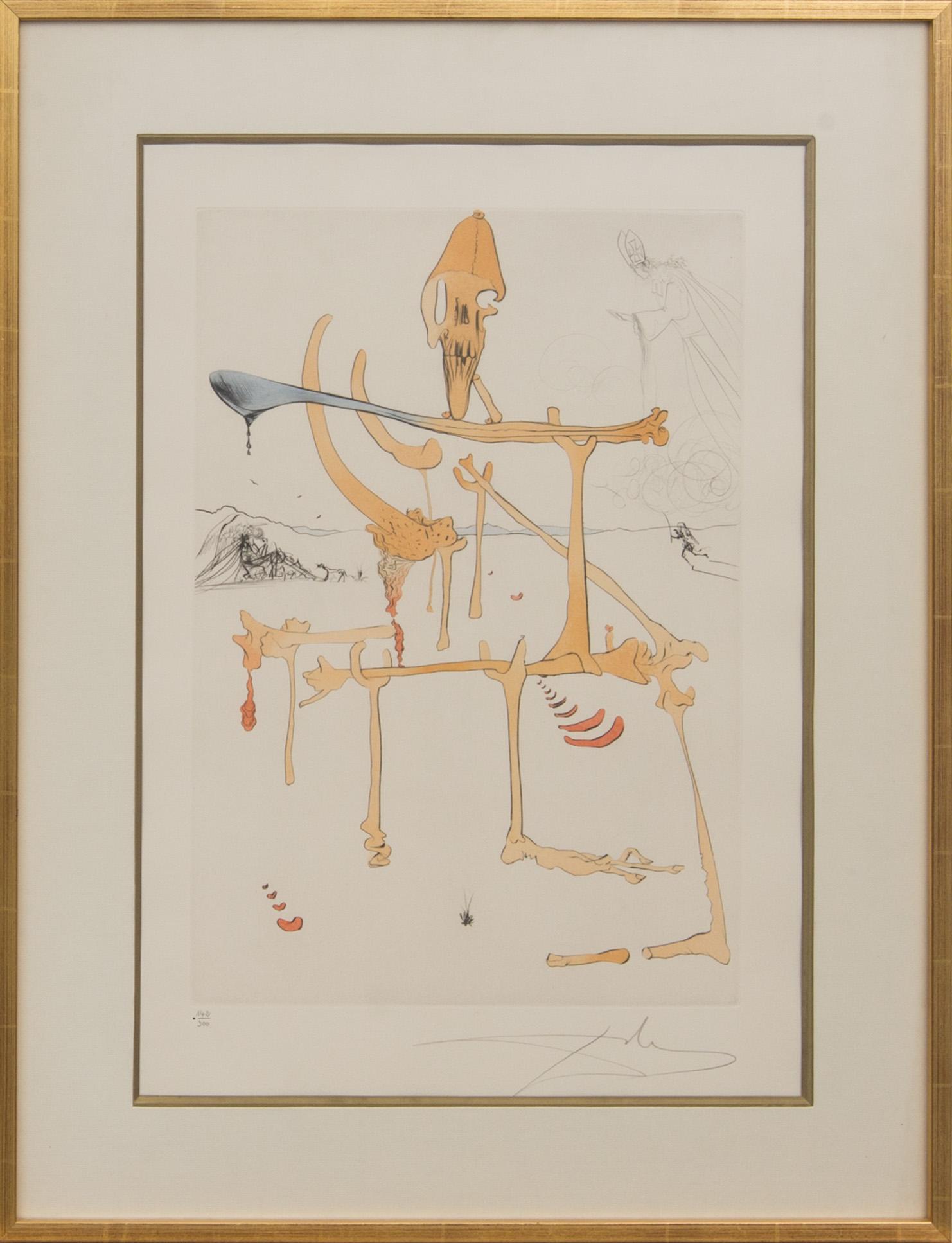 SALVADOR DALÍ, 6 st, "Quevedos Visioner", torrnålsgravyrer, numrerade 142/300.
