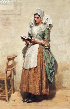 229. Ralph Hedley, Reading woman.