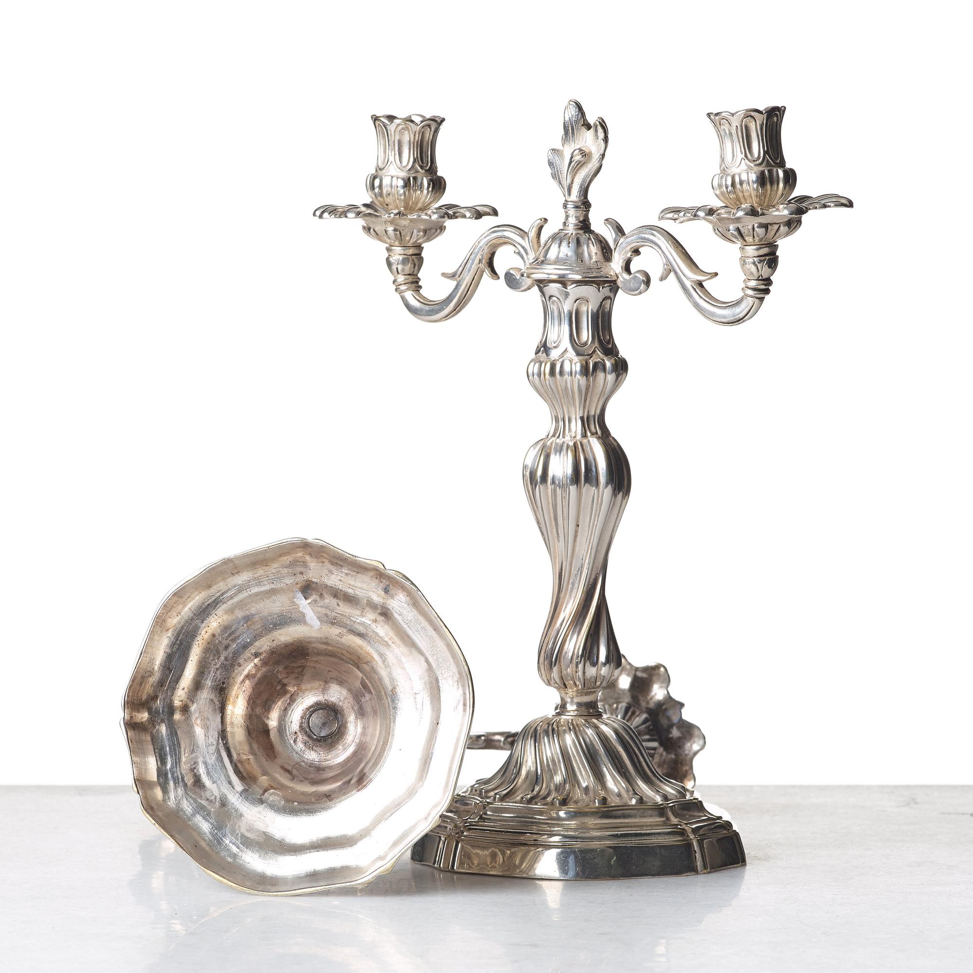 A pair of Louis XV mid 18th century candelabra.