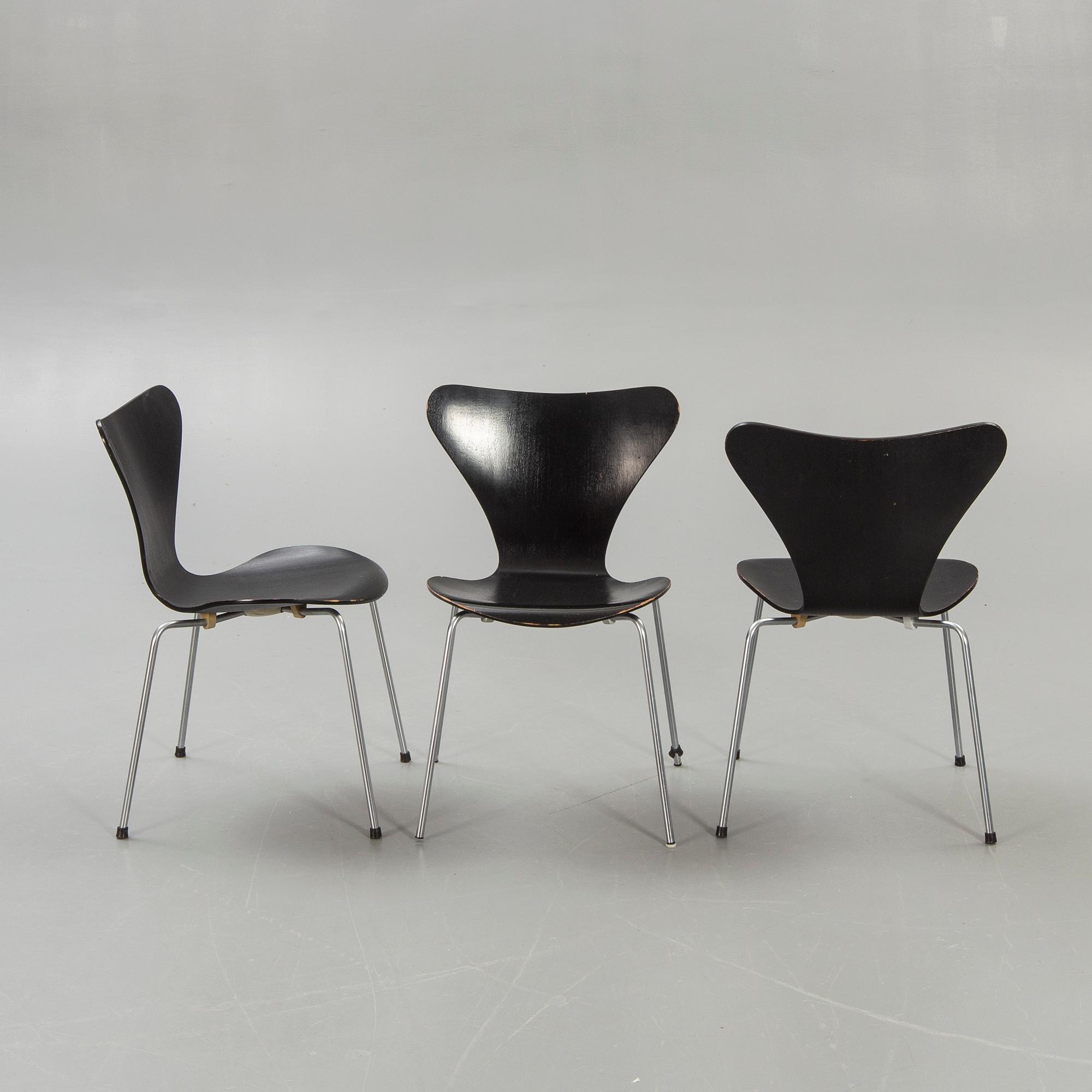 Arne Jacobsen, "Sjuan", stolar, 5 st.