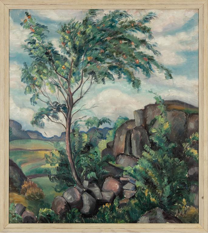 Helge Johansson, oil on canvas, signed Orust 1917.