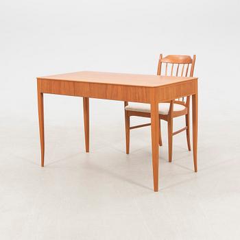 Carl Malmsten, skrivbord och karmstol "Nya Guldheden" Åfors möbelfabrik.