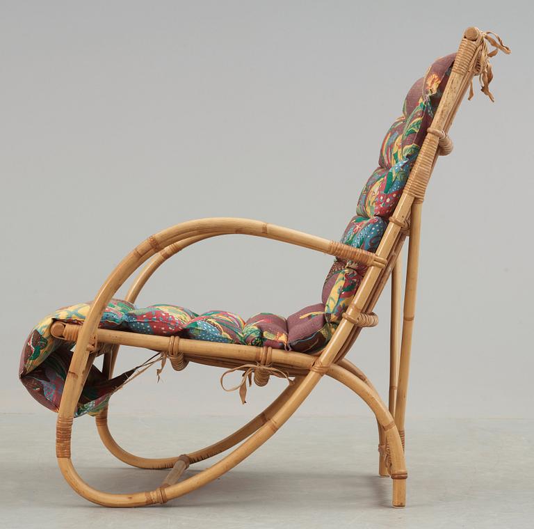 A Josef Frank rattan easy chair, Svenskt Tenn, 1950's.