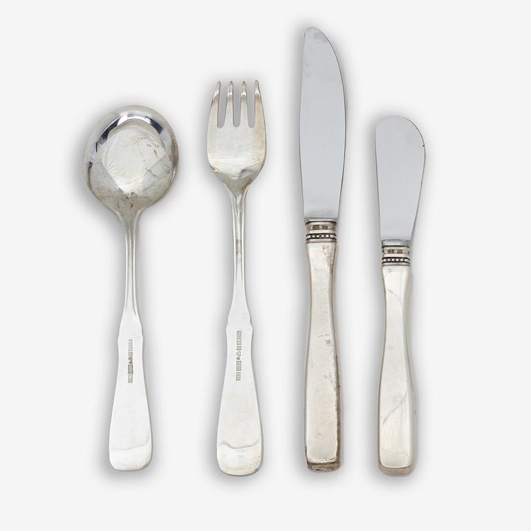 Eric Löfman, a 19-piece silver flat ware set, "Uppsala", MGAB, Lidköping, Sweden, 1978-80.