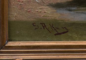 SIGFRID AUGUST KEINÄNEN, olja på kartong, signerad.