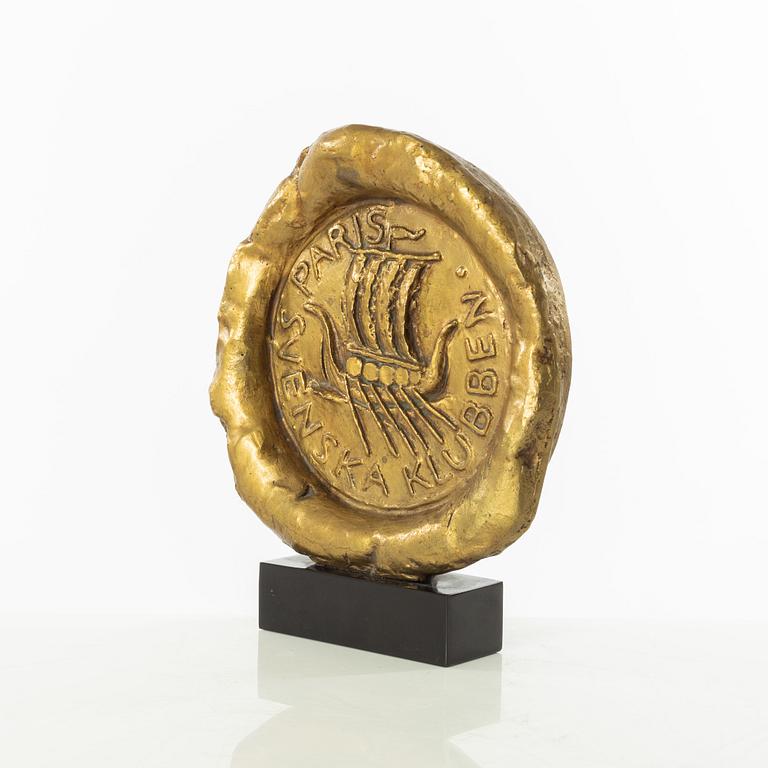 Gudmar Olovson, relief/sculpture. Signed. Numbered. Foundry mark. Bronze, total height 21.5 cm, length 18.5 cm.
