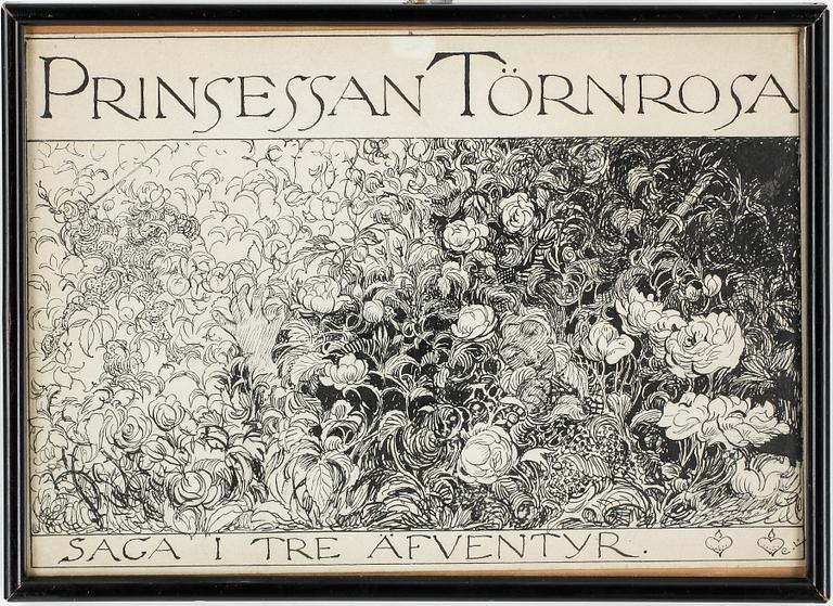 CARL LARSSON, tuschteckning, monogramsignerad.