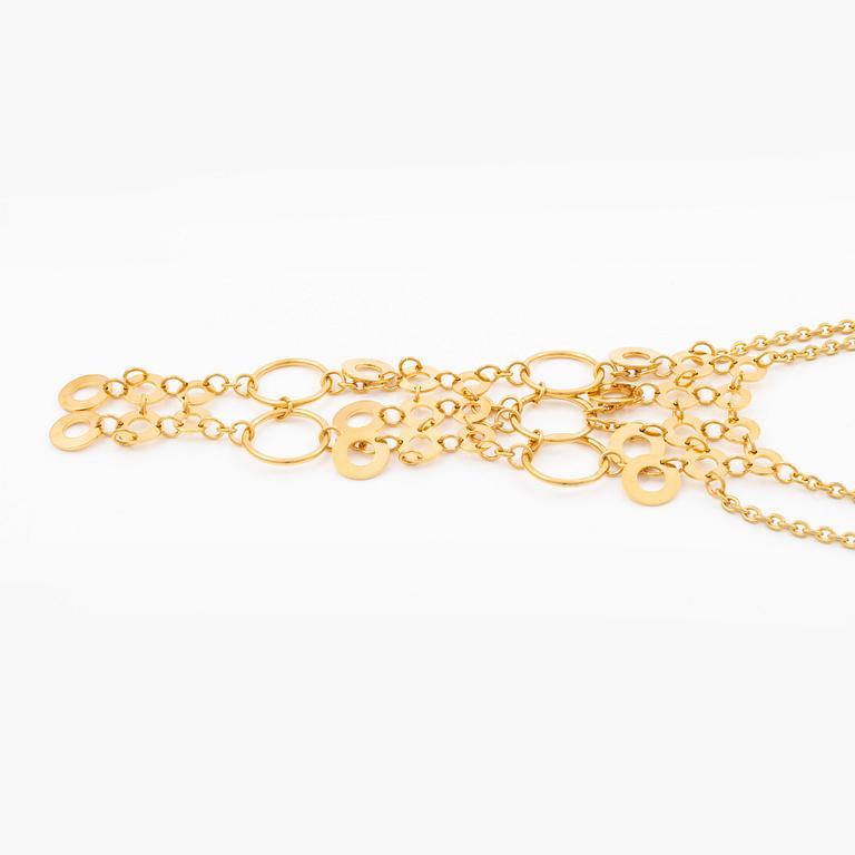 Siv Lagerström two necklaces in yellow metal.