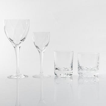 Bertil Vallien, 25 pieces of 'Chateau' glass, Kosta Boda, Sweden, and eight tumblers of different model.