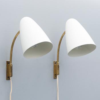 A pair of wall lamps, model 3054, Orno, mid-20th 20th Century.