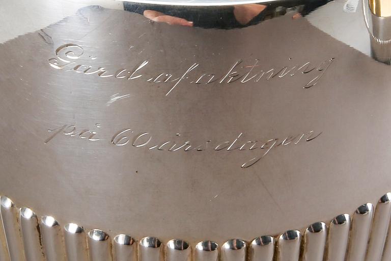 A Swedish 20th century 3 pcs silver coffee service mark of G Svensson Kalmar 1918 total weight ca 960 gr.