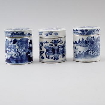 LOCKDOSOR, 3 st, porslin, Kina, 1800-tal.