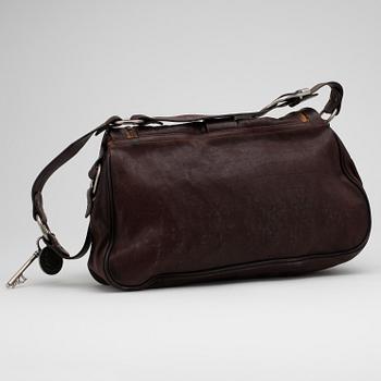 CHRISTIAN DIOR, a brown leather "Gaucho Large Double Saddle bag".