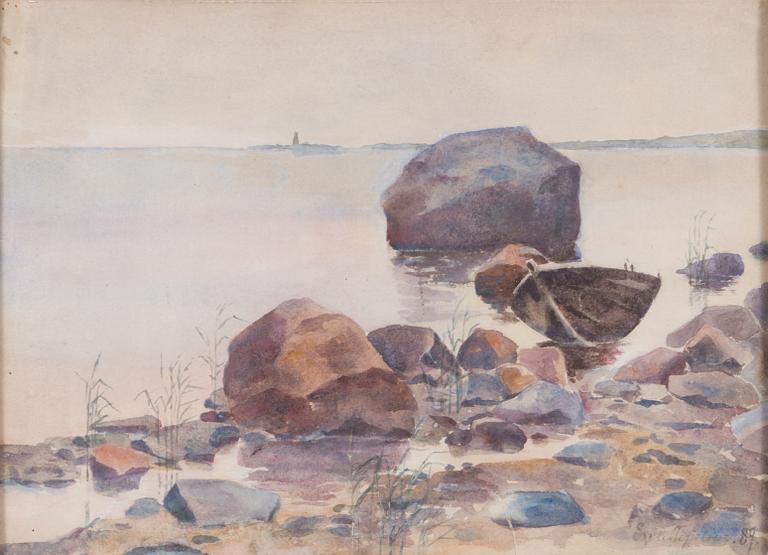 Eva Topelius, watercolour, signed and dated-89.