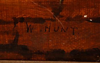 OKÄND KONSTNÄR, olja på duk, signerad "W. Hunt".
