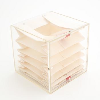 Margit Szilvitzky, a textile and plexi glass sculpture, signed and dated 1976.