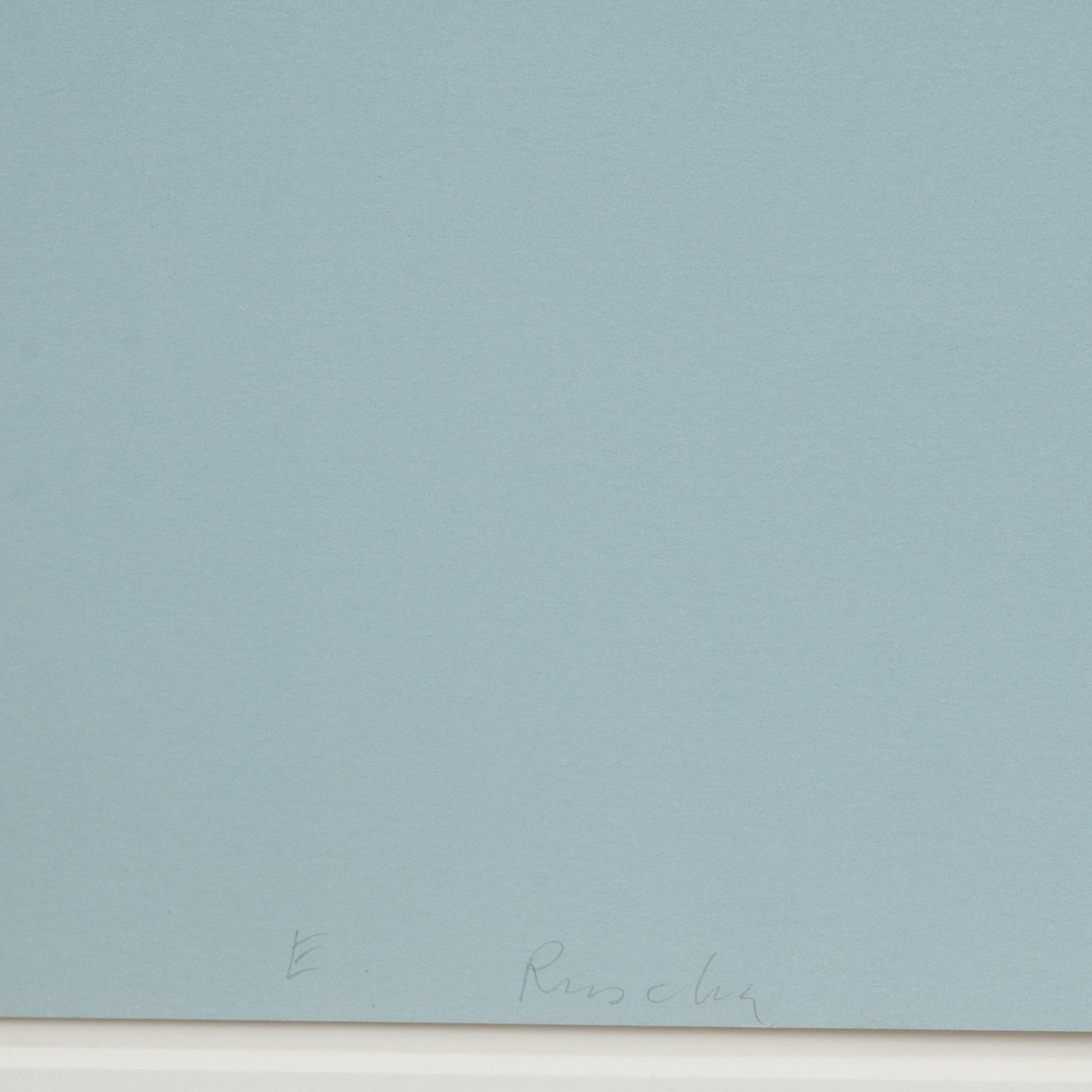 EDWARD RUSCHA, färgserigrafi,  "Grey Suds". Numrerad 69/100 och signerad daterad 1971.