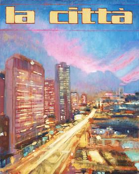 HANS VON GERBER , olja på duk, "La Citta", signerad Gerger och daterad -99 a tergo.