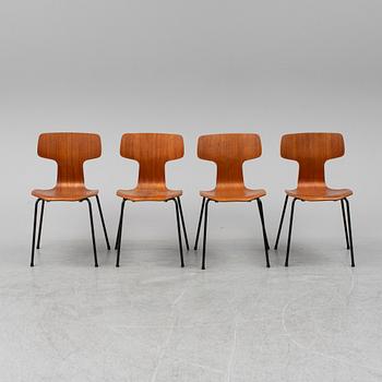 ARNE JACOBSEN, four model 3103 T-chairs from Fritz Hansen, Denmark, 1964-5.