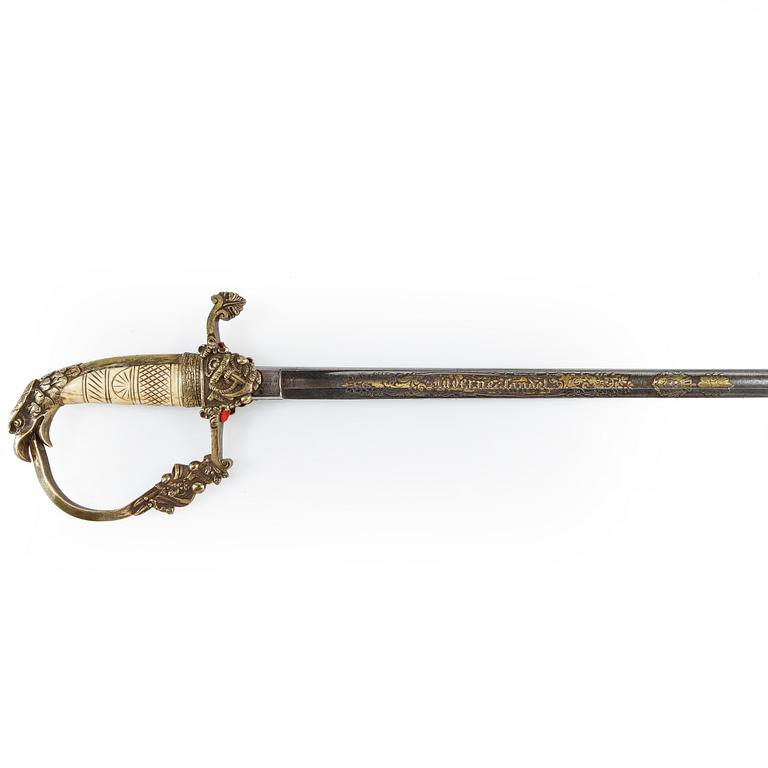 PALLASCH, troligen för officer vid sjöartilleriet, Sverige 1800-tal.