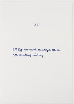 Marie-Louise Ekman, "Ett ägg-monument, en lampa och en Olle Baertling-målning".