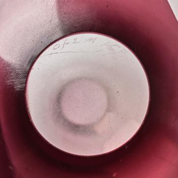Vicke Lindstrand, a glass vase, Orrefors, Sweden, 1930s.