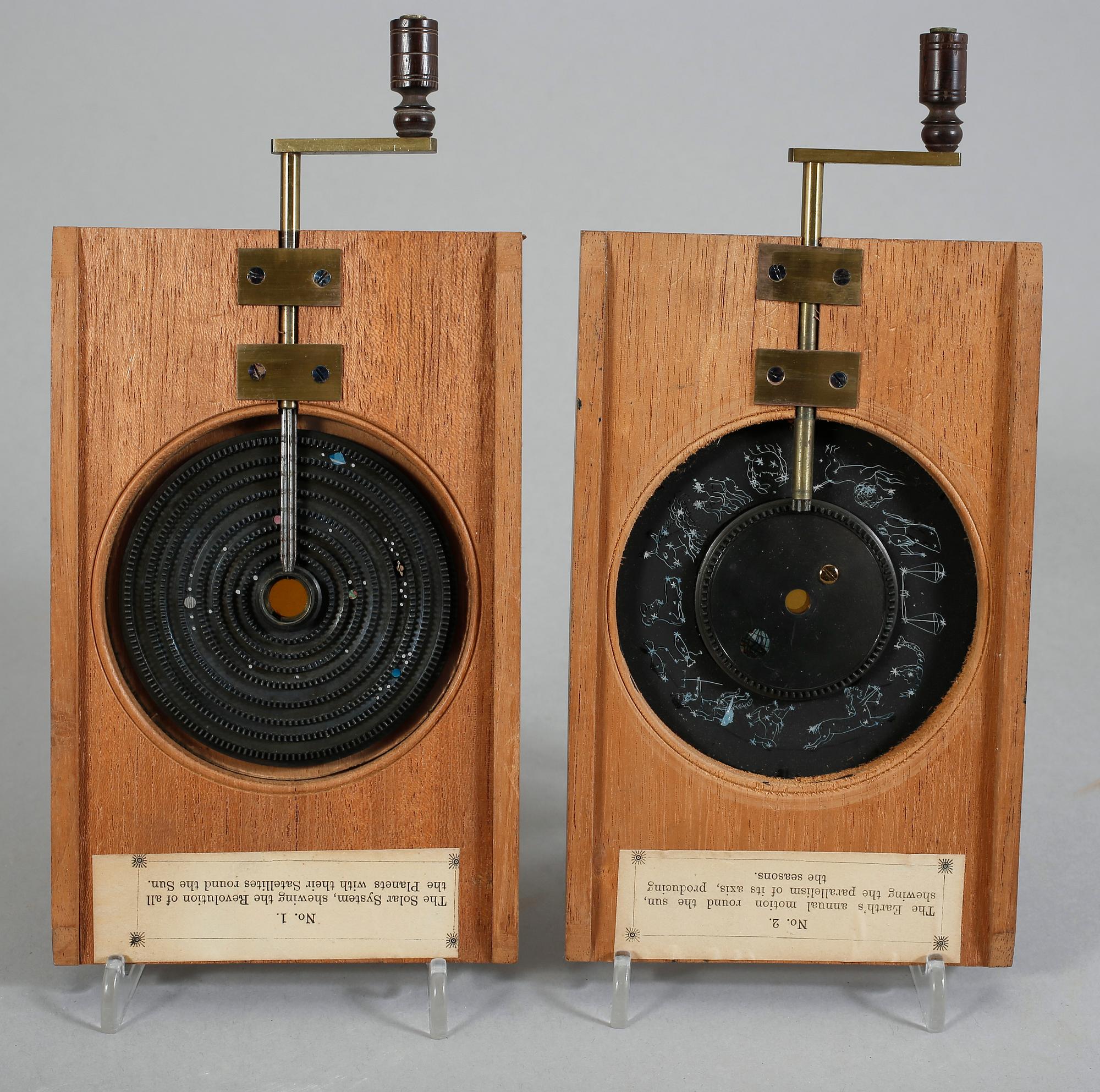 DIAGRAM ÖVER JORDENS RÖRELSE KRING SOLEN, i etui, 18/1900-tal.