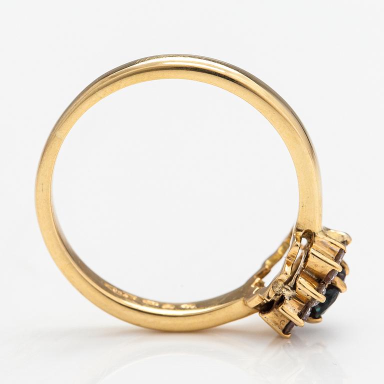 Ring, 18K guld, alexandrit och diamanter ca 0.22 ct tot.