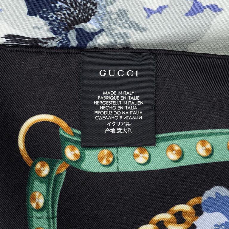 Gucci, a twill silk 'Oshibana' scarf.