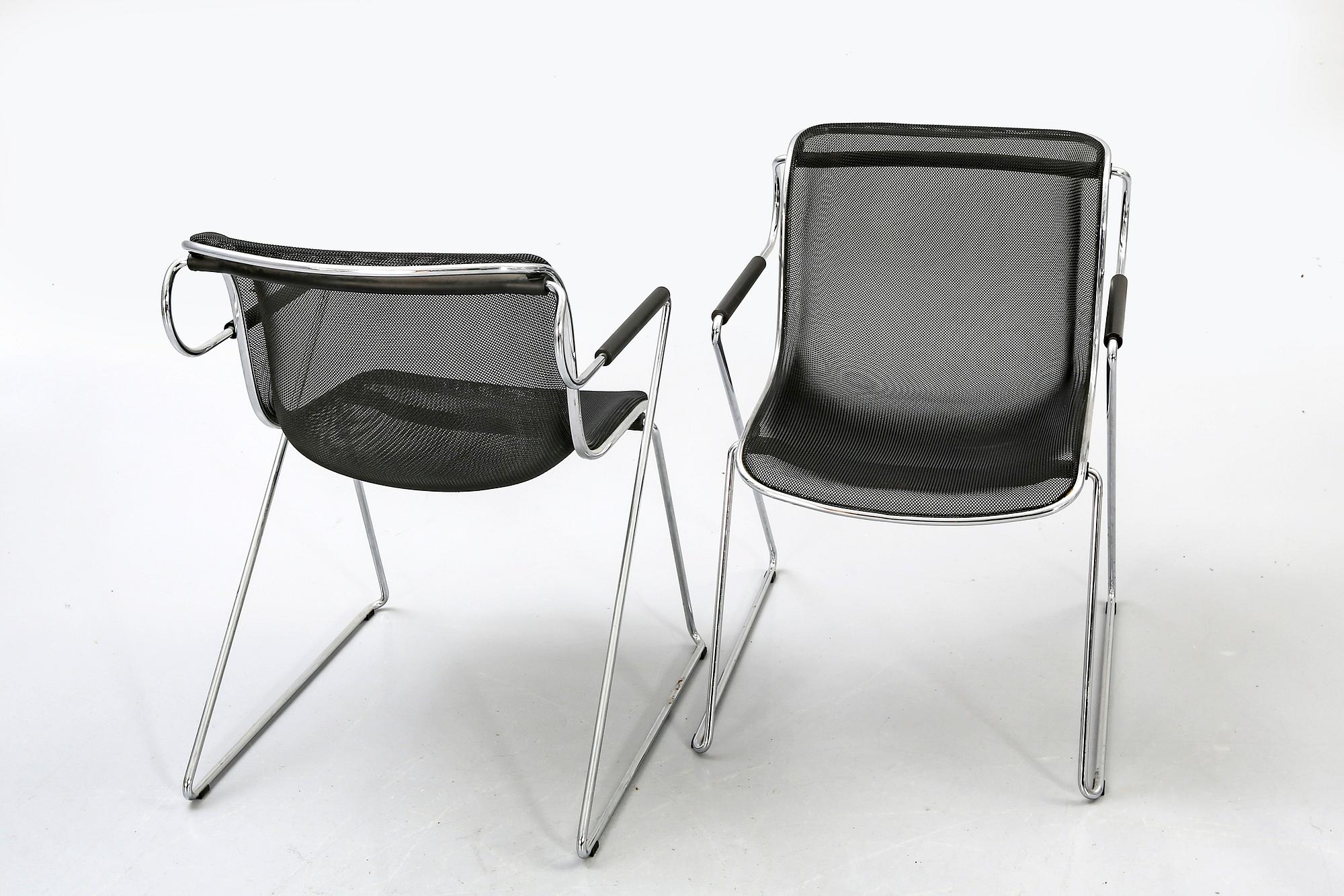 A pair of Charles Pollok Penelope chairs for Castelli 1982.